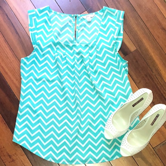 Candie's Tops - Candies Teal & White Blouse Candie's Tops - Candies Teal & White Blouse